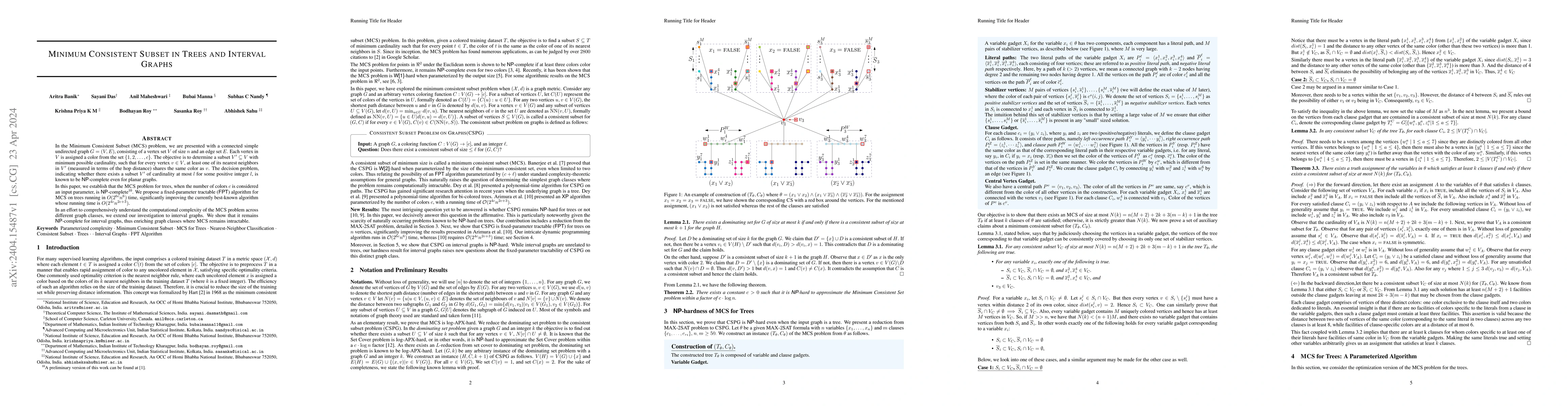 Thumbnail for Minimum Consistent Subset in Trees and Interval Graphs