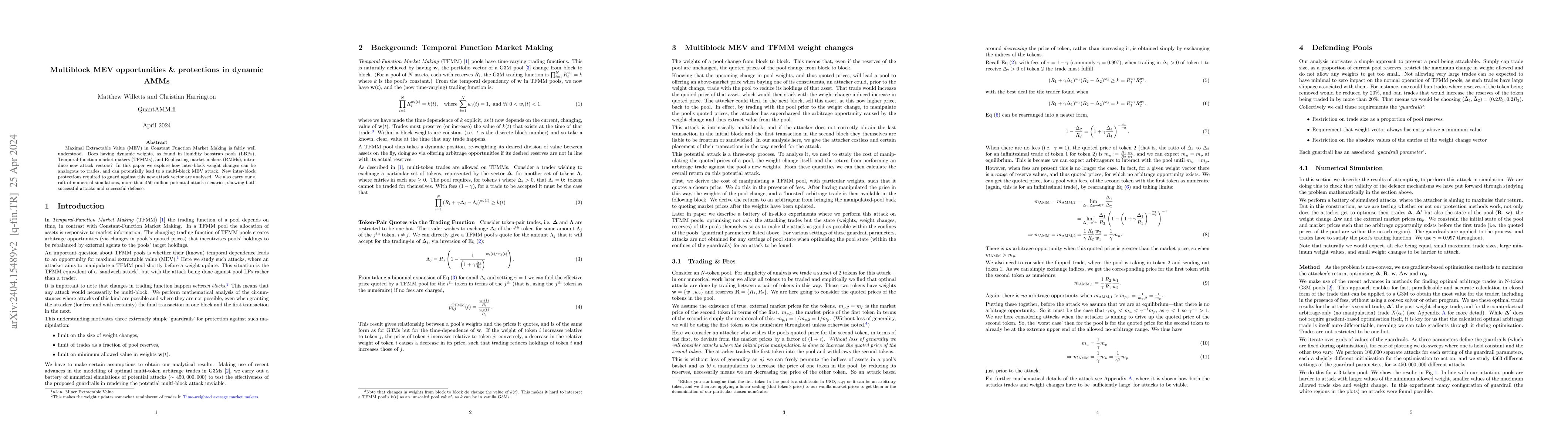 Thumbnail for Multiblock MEV opportunities & protections in dynamic AMMs