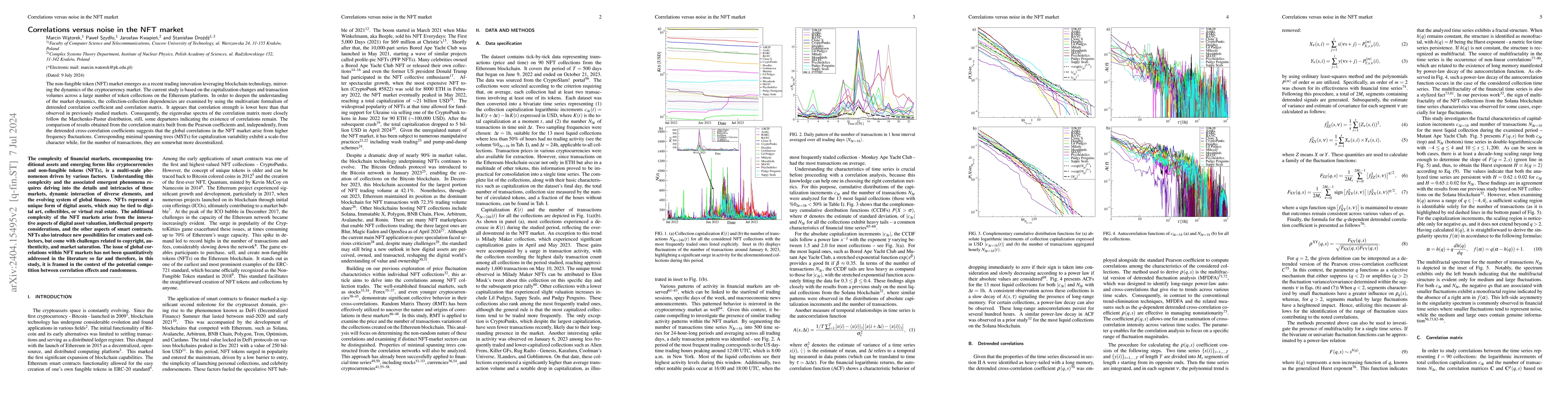 Thumbnail for Correlations versus noise in the NFT market