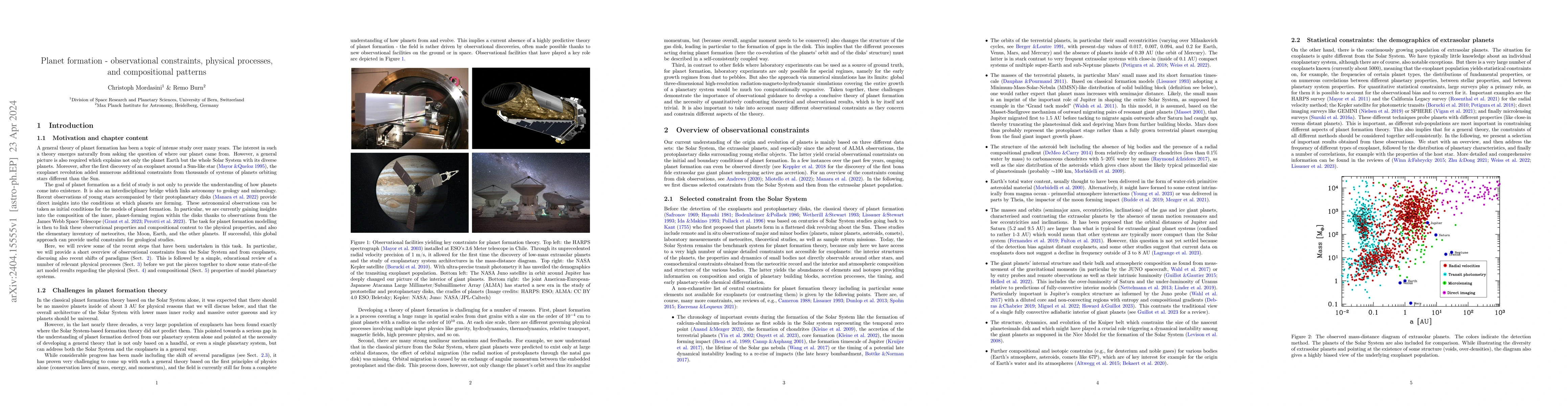 Thumbnail for Planet formation -- observational constraints, physical processes, and
  compositional patterns