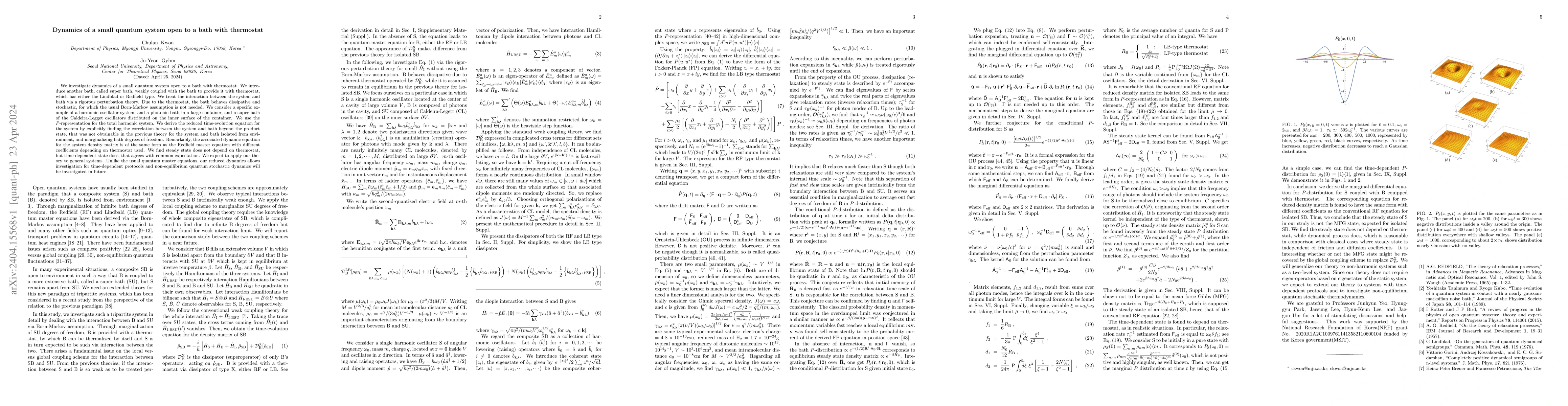 Thumbnail for Dynamics of a small quantum system open to a bath with thermostat