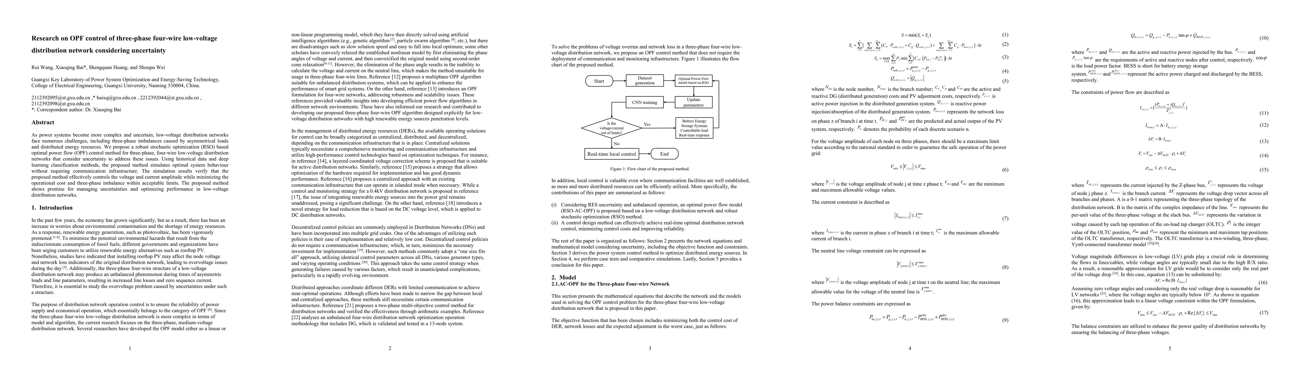 Thumbnail for Research on OPF control of three-phase four-wire low-voltage
  distribution network considering uncertainty