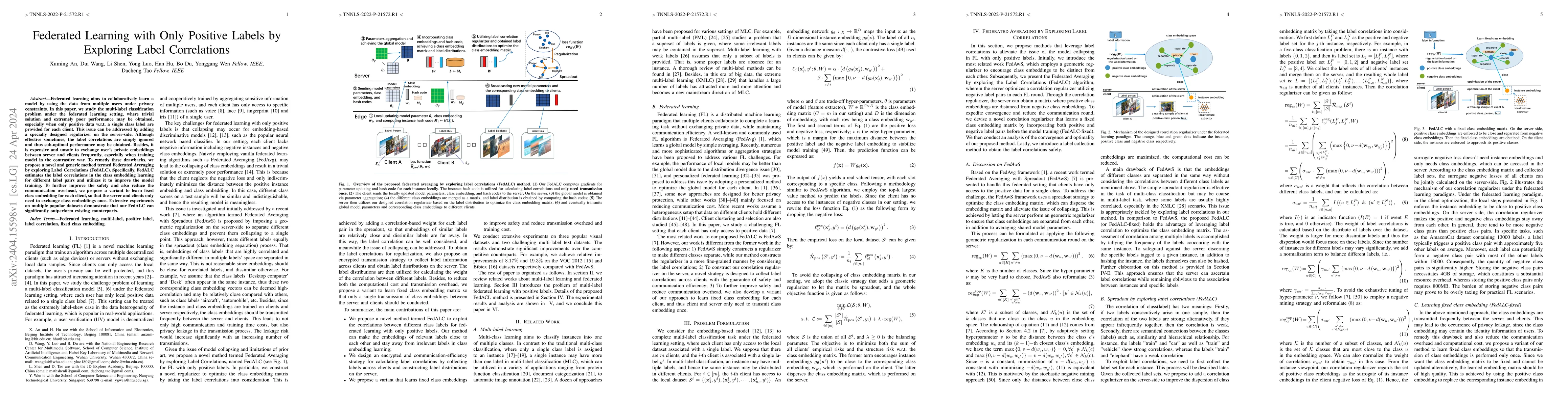 Thumbnail for Federated Learning with Only Positive Labels by Exploring Label
  Correlations
