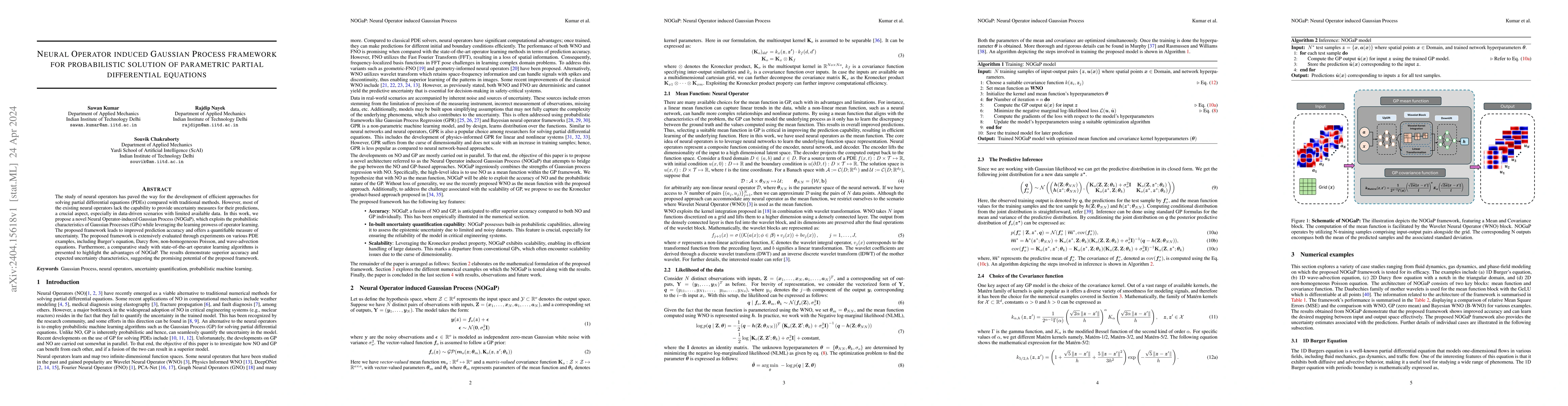 Thumbnail for Neural Operator induced Gaussian Process framework for probabilistic
  solution of parametric partial differential equations