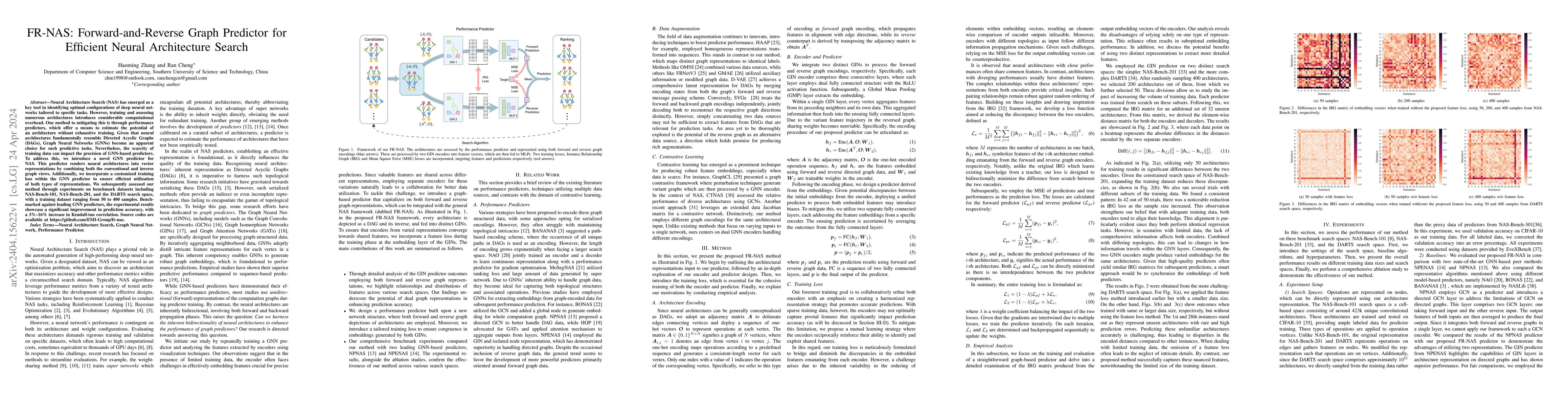Thumbnail for FR-NAS: Forward-and-Reverse Graph Predictor for Efficient Neural
  Architecture Search