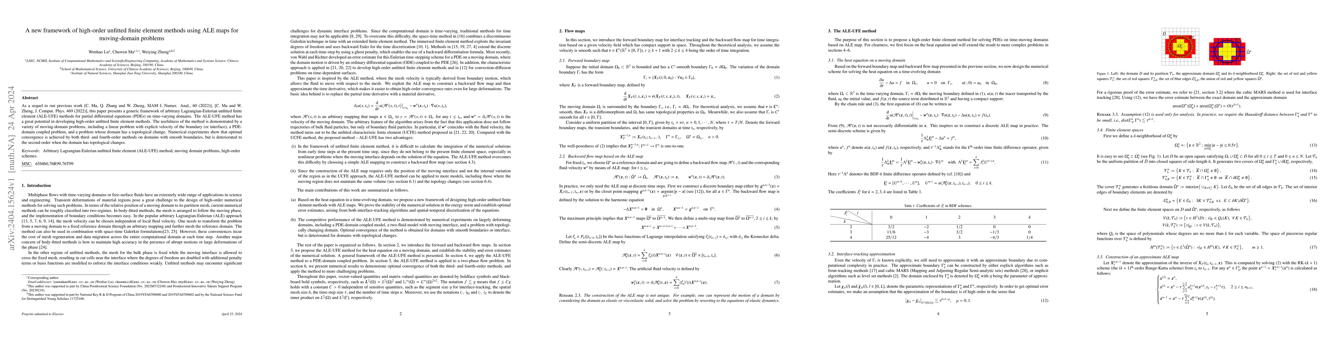 Thumbnail for A new framework of high-order unfitted finite element methods using ALE
  maps for moving-domain problems
