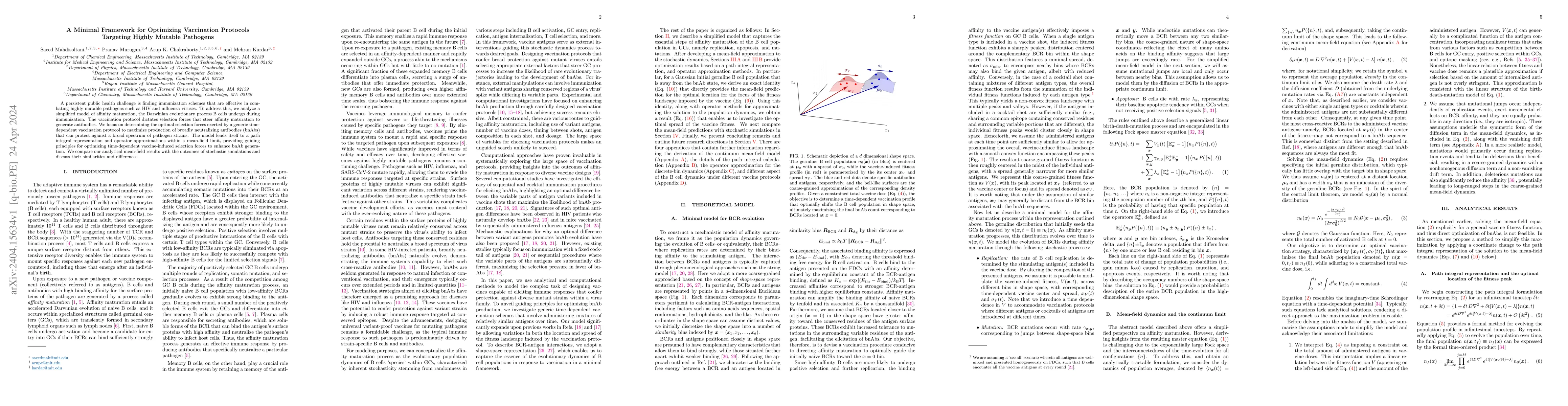 Thumbnail for A Minimal Framework for Optimizing Vaccination Protocols Targeting
  Highly Mutable Pathogens