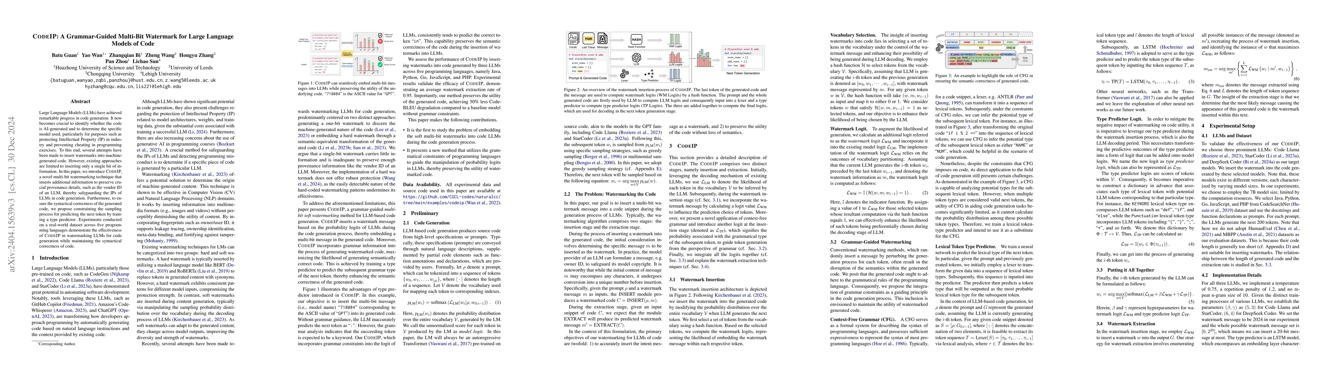 Thumbnail for CodeIP: A Grammar-Guided Multi-Bit Watermark for Large Language Models
  of Code