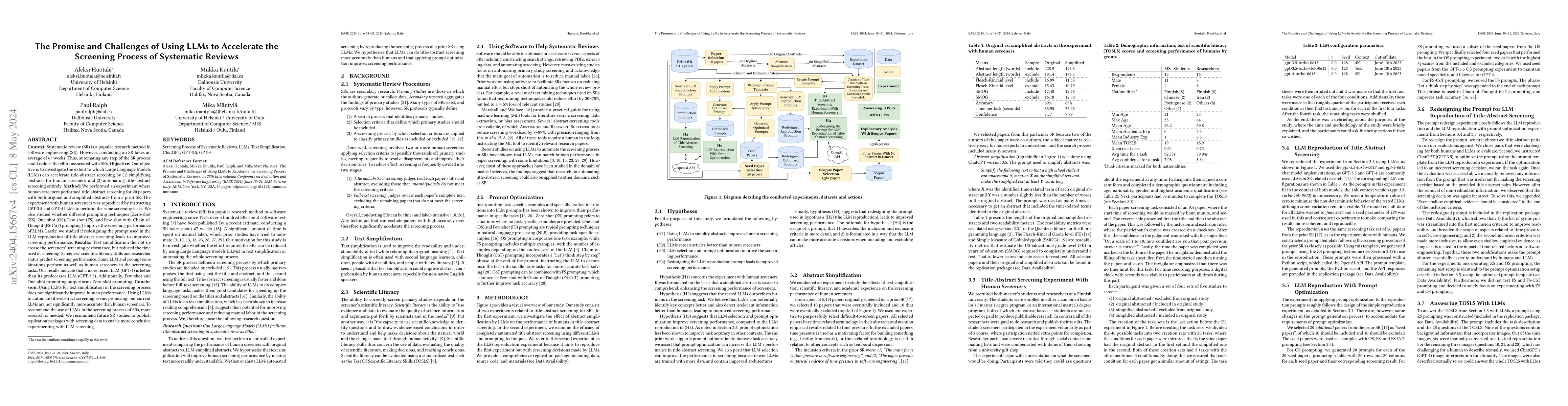 Thumbnail for The Promise and Challenges of Using LLMs to Accelerate the Screening
  Process of Systematic Reviews