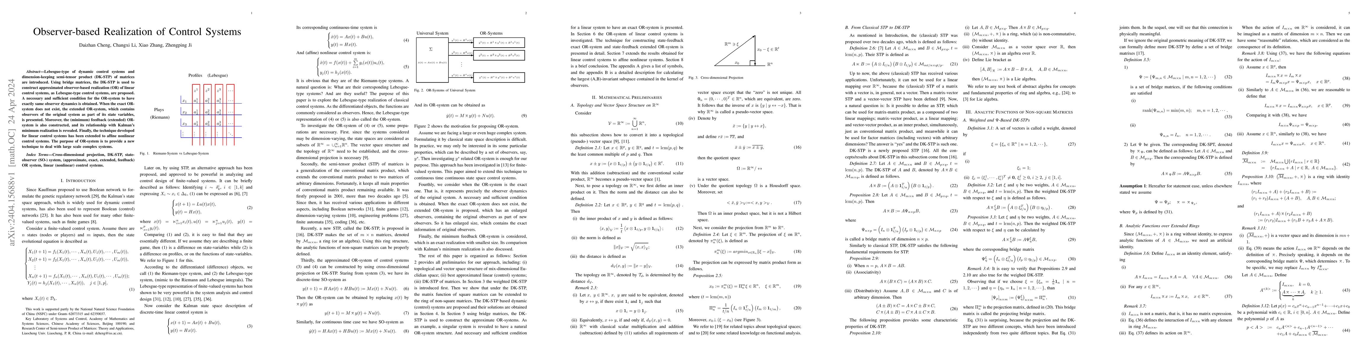 Thumbnail for Observer-Based Realization of Control Systems
