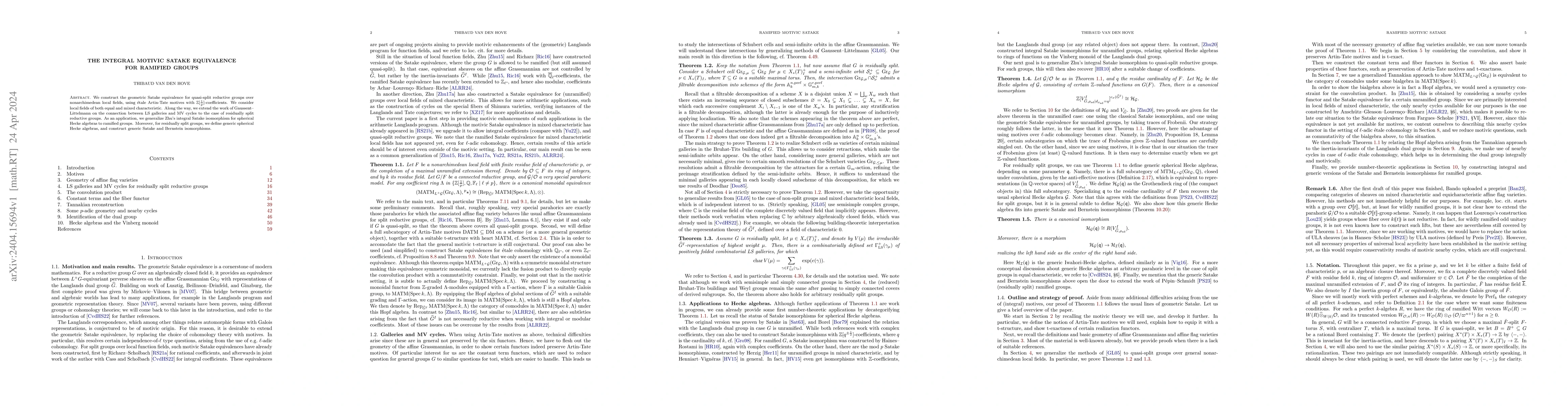 Thumbnail for The integral motivic Satake equivalence for ramified groups