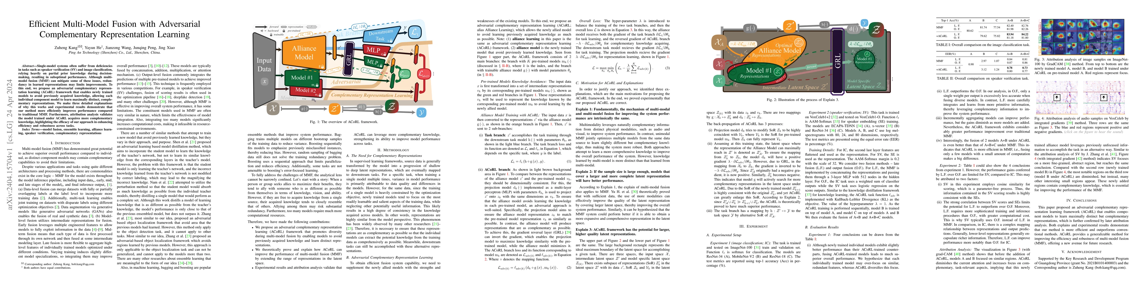 Thumbnail for Efficient Multi-Model Fusion with Adversarial Complementary
  Representation Learning