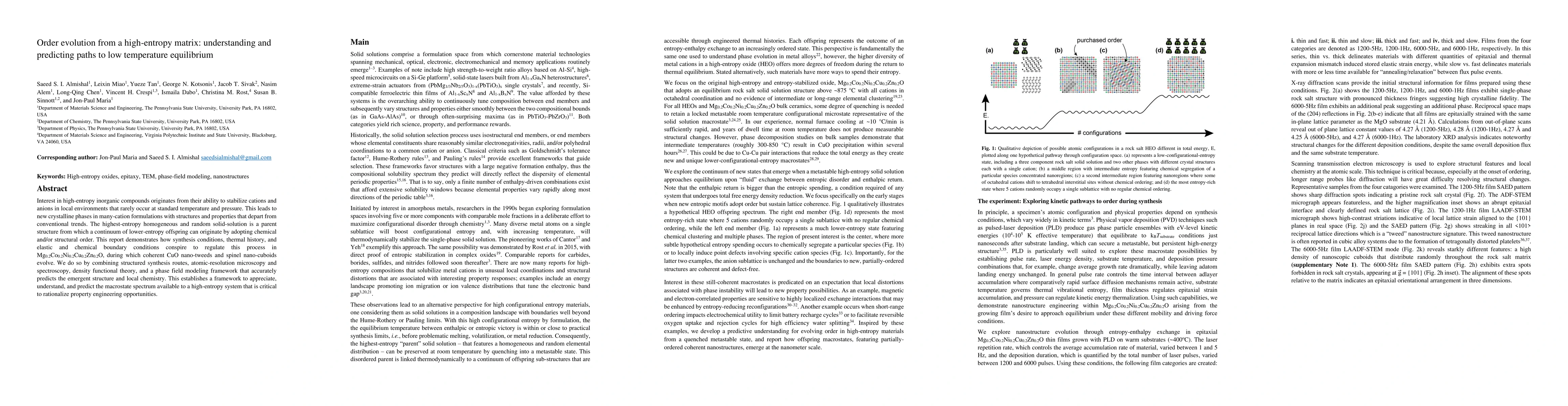 Thumbnail for Order evolution from a high-entropy matrix: understanding and predicting
  paths to low temperature equilibrium