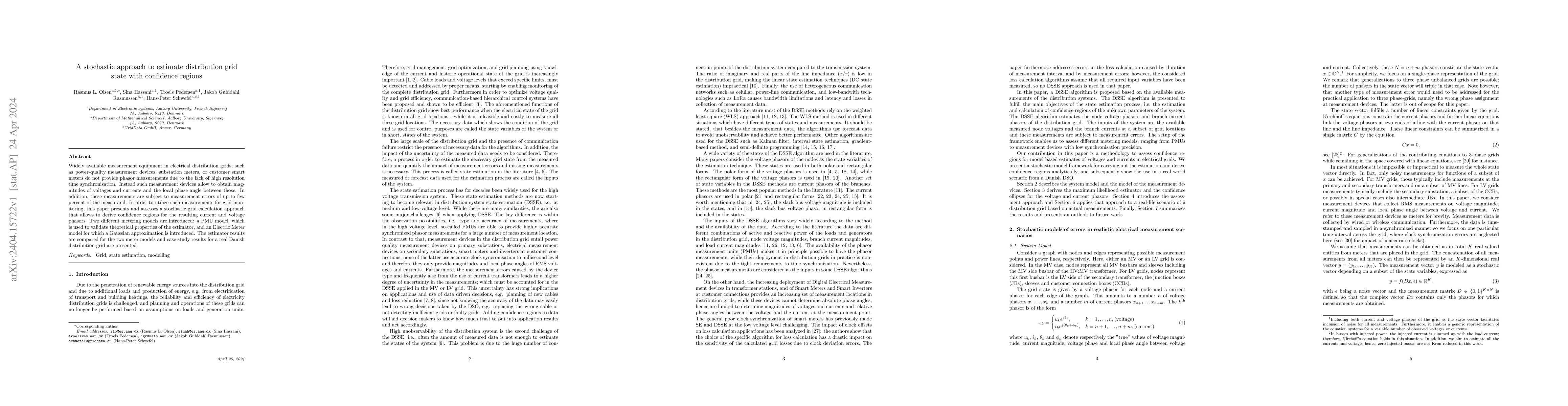 Thumbnail for A stochastic approach to estimate distribution grid state with
  confidence regions