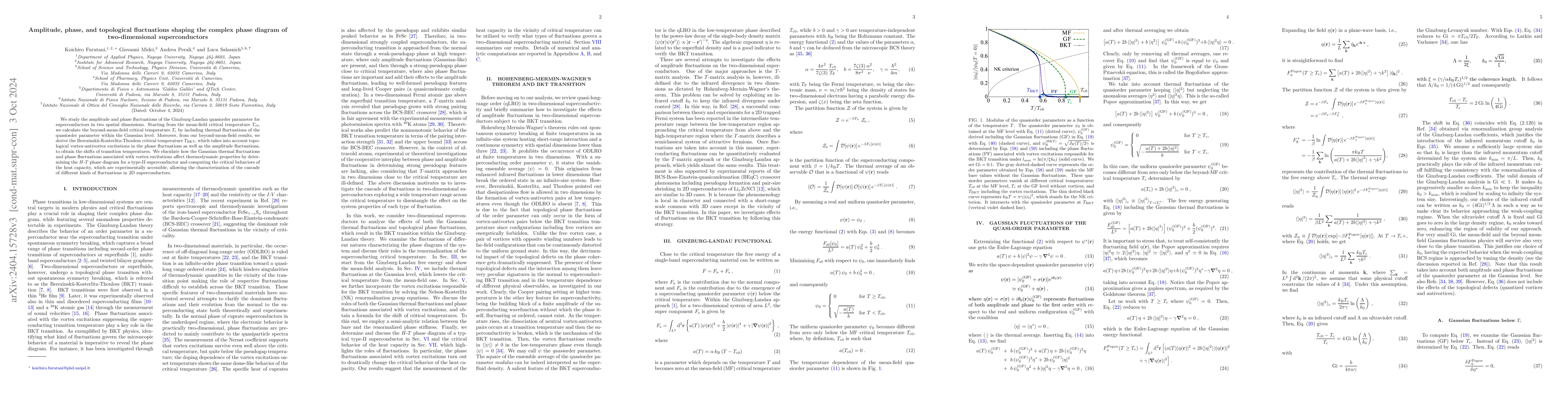 Thumbnail for Amplitude, phase, and topological fluctuations shaping the complex phase
  diagram of two-dimensional superconductors