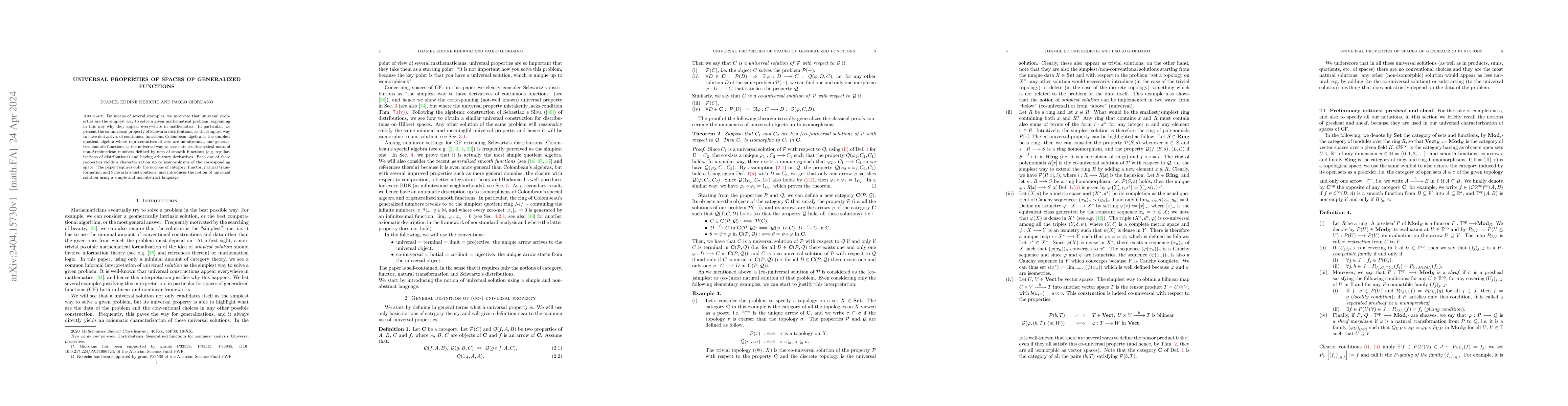 Thumbnail for Universal properties of spaces of generalized functions