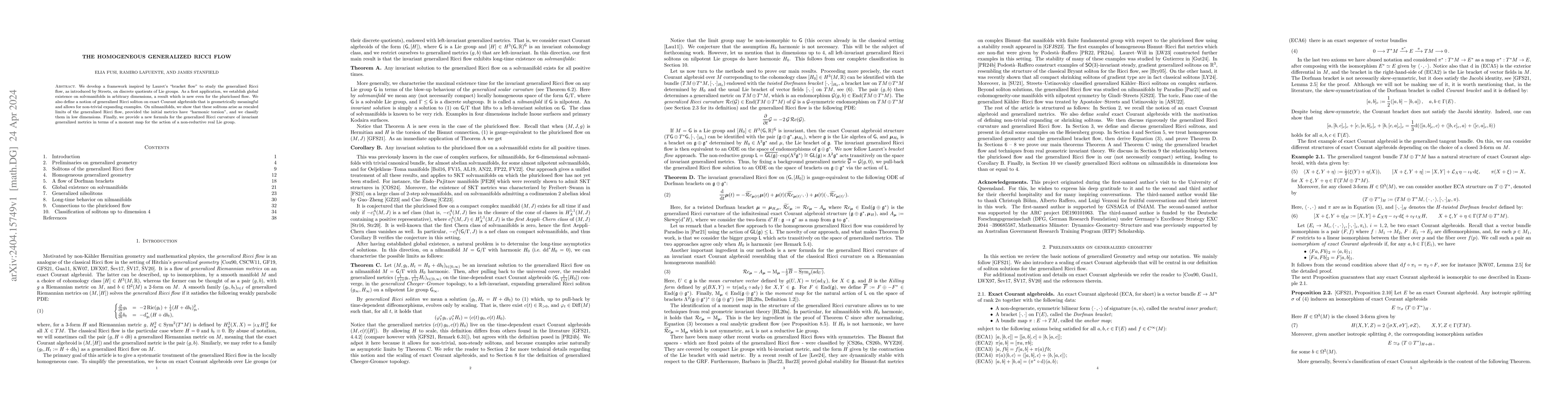 Thumbnail for The homogeneous generalized Ricci flow