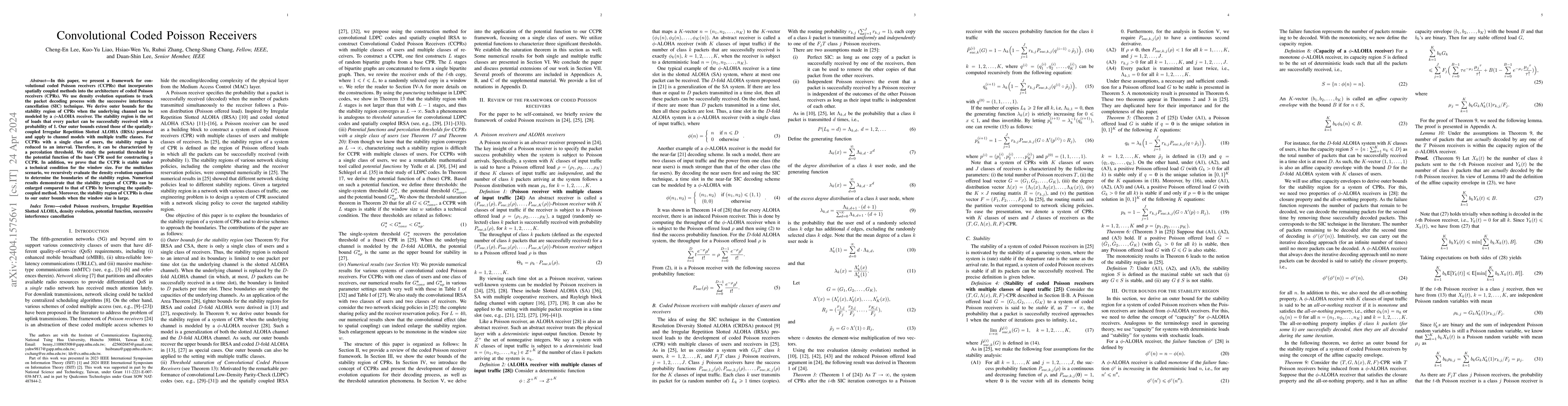 Thumbnail for Convolutional Coded Poisson Receivers