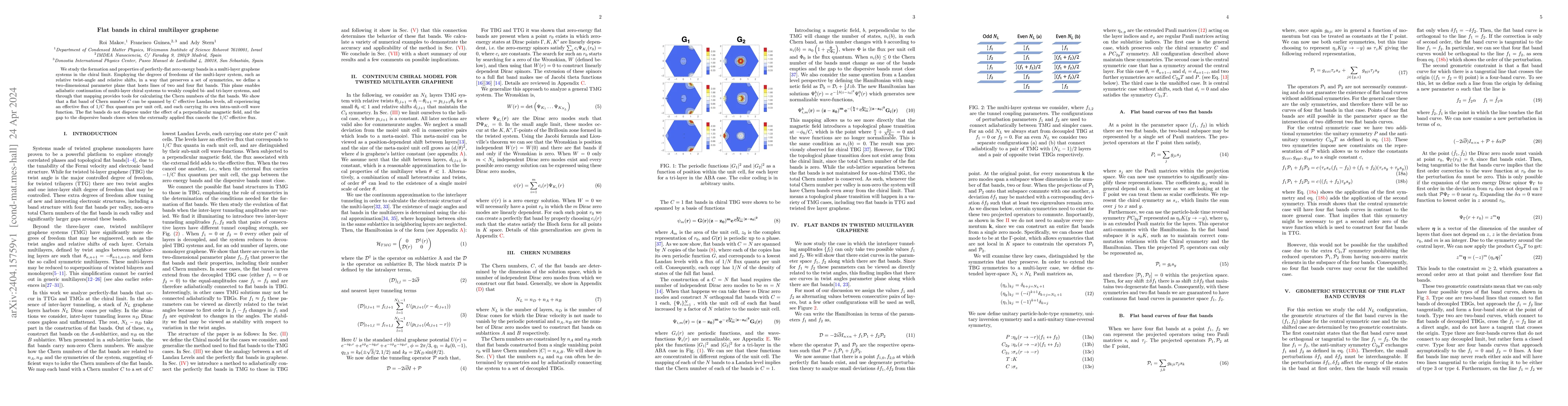 Thumbnail for Flat bands in chiral multilayer graphene