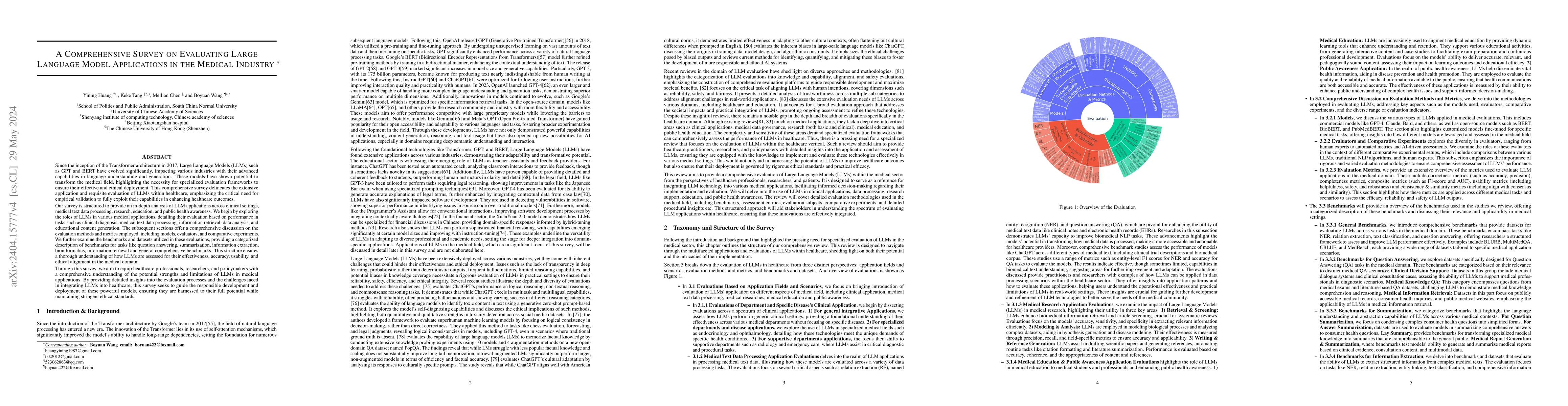 Thumbnail for A Comprehensive Survey on Evaluating Large Language Model Applications
  in the Medical Industry
