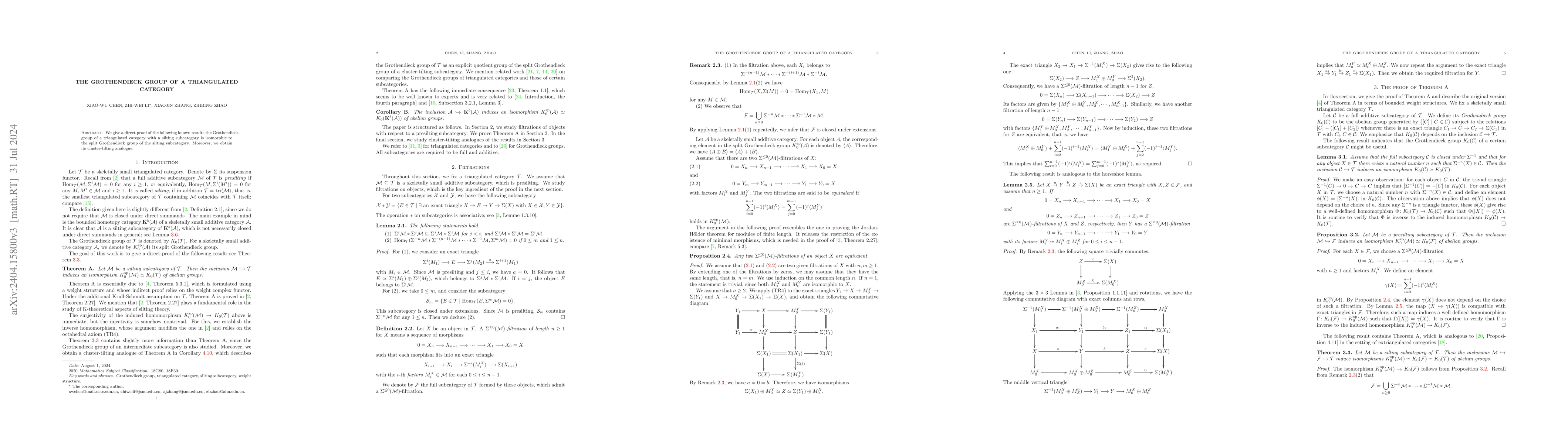 Thumbnail for The Grothendieck group of a triangulated category