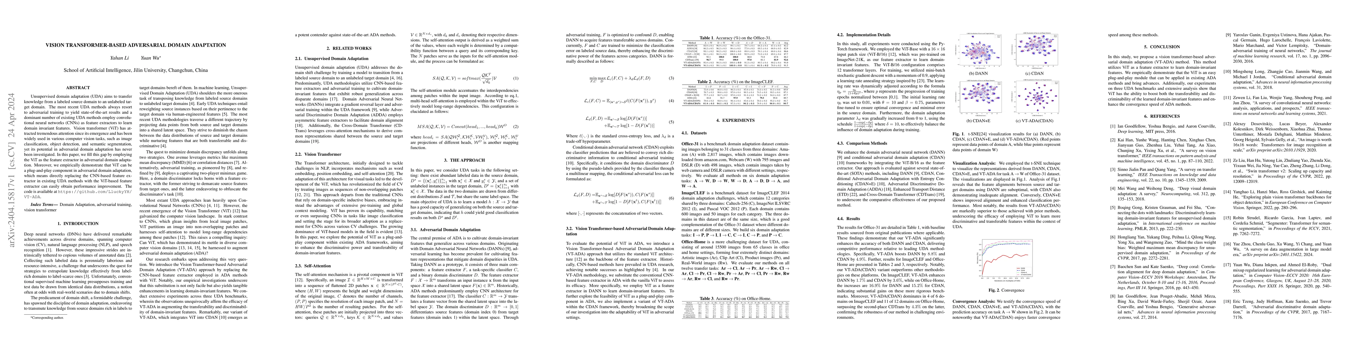 Thumbnail for Vision Transformer-based Adversarial Domain Adaptation