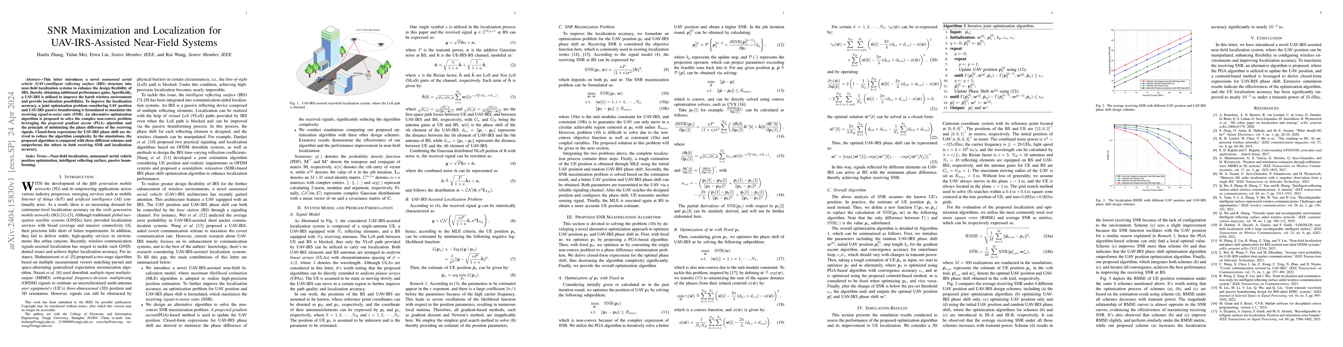 Thumbnail for SNR Maximization and Localization for UAV-IRS-Assisted Near-Field
  Systems