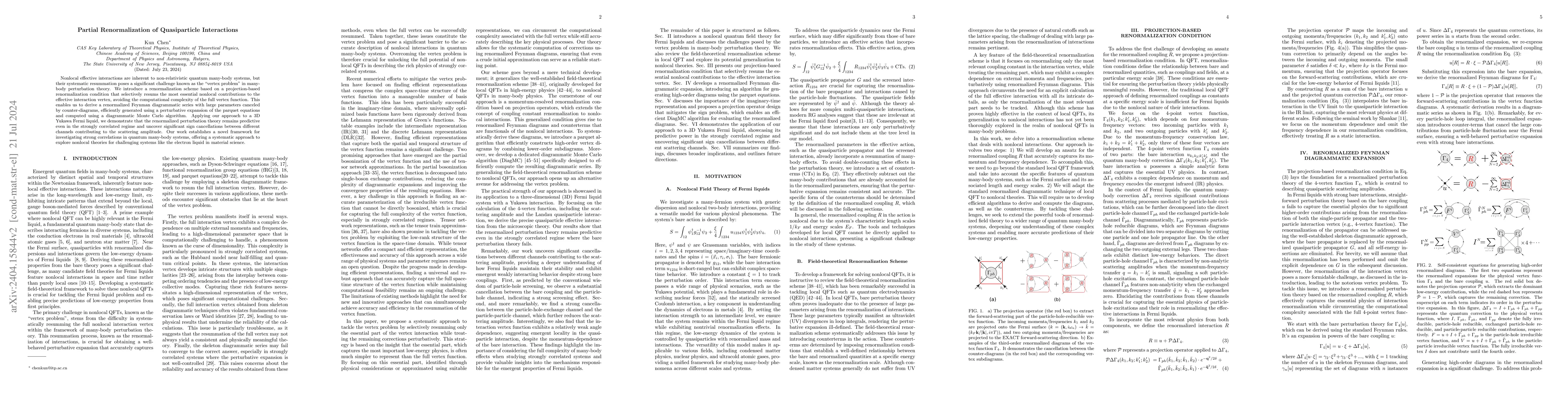 Thumbnail for Partial Renormalization of Quasiparticle Interactions