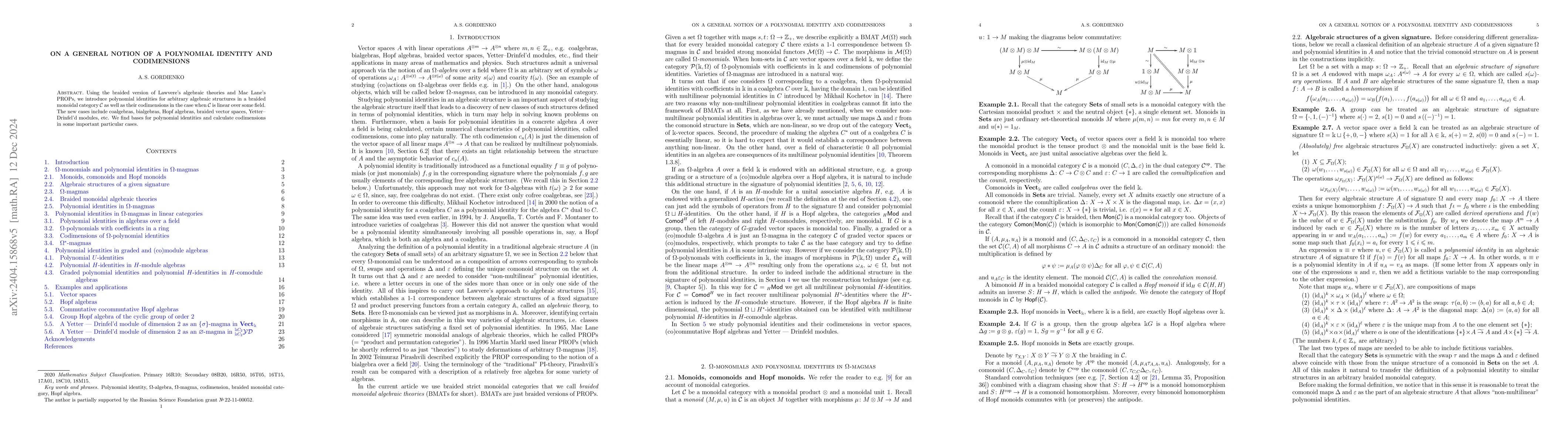 Thumbnail for On a general notion of a polynomial identity and codimensions