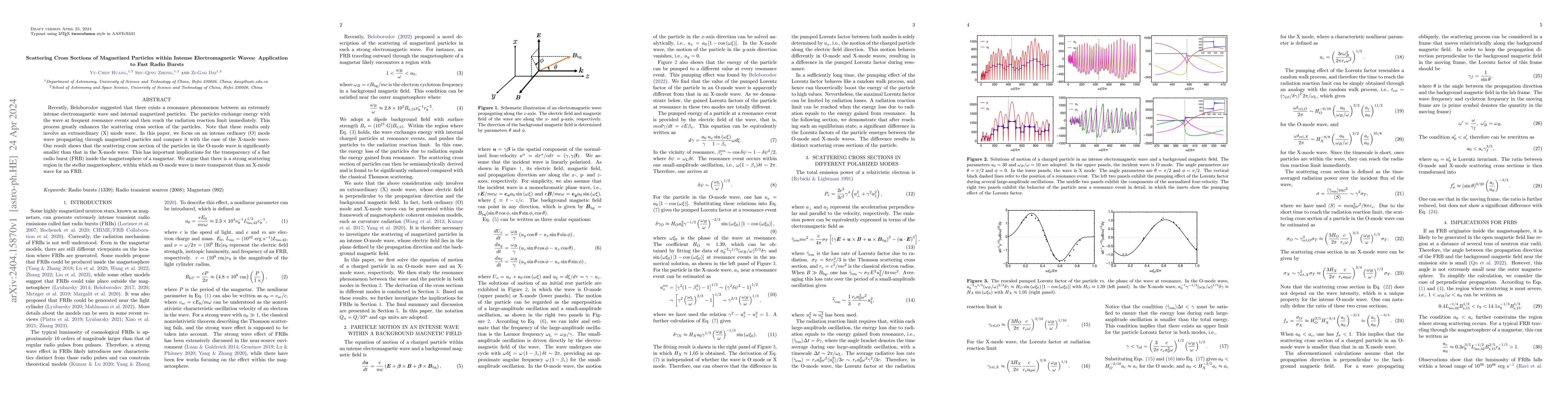 Thumbnail for Scattering Cross Sections of Magnetized Particles within Intense
  Electromagnetic Waves: Application to Fast Radio Bursts