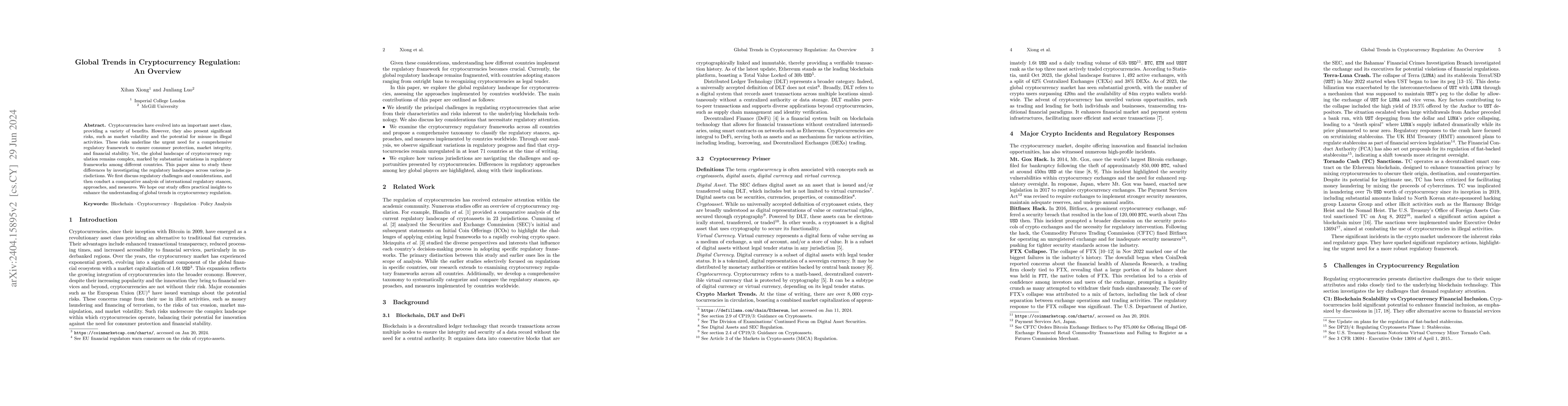 Thumbnail for Global Trends in Cryptocurrency Regulation: An Overview