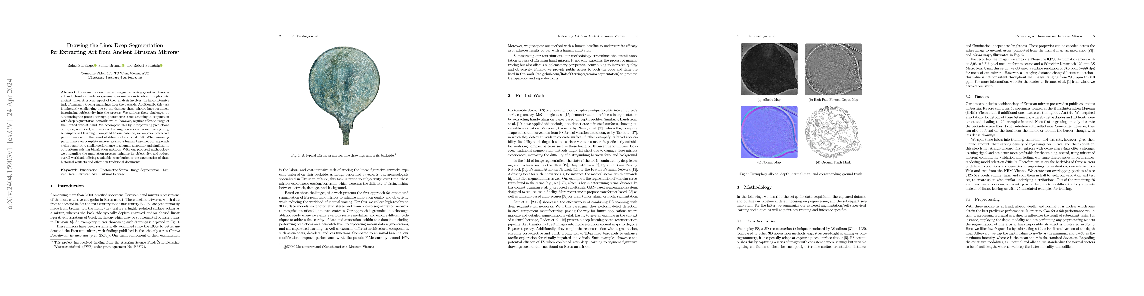 Thumbnail for Drawing the Line: Deep Segmentation for Extracting Art from Ancient
  Etruscan Mirrors