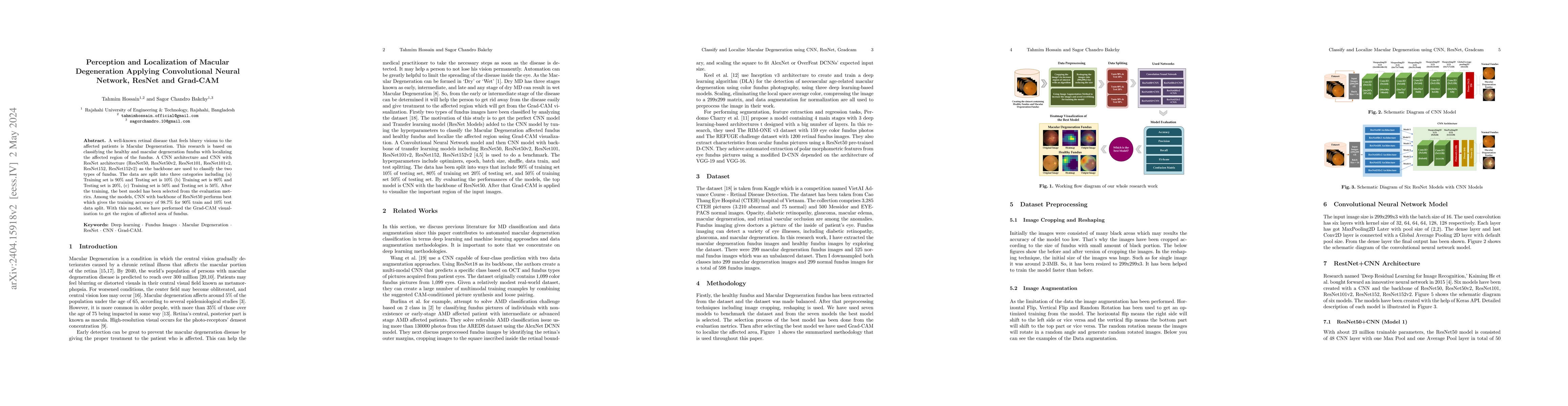Thumbnail for Perception and Localization of Macular Degeneration Applying
  Convolutional Neural Network, ResNet and Grad-CAM