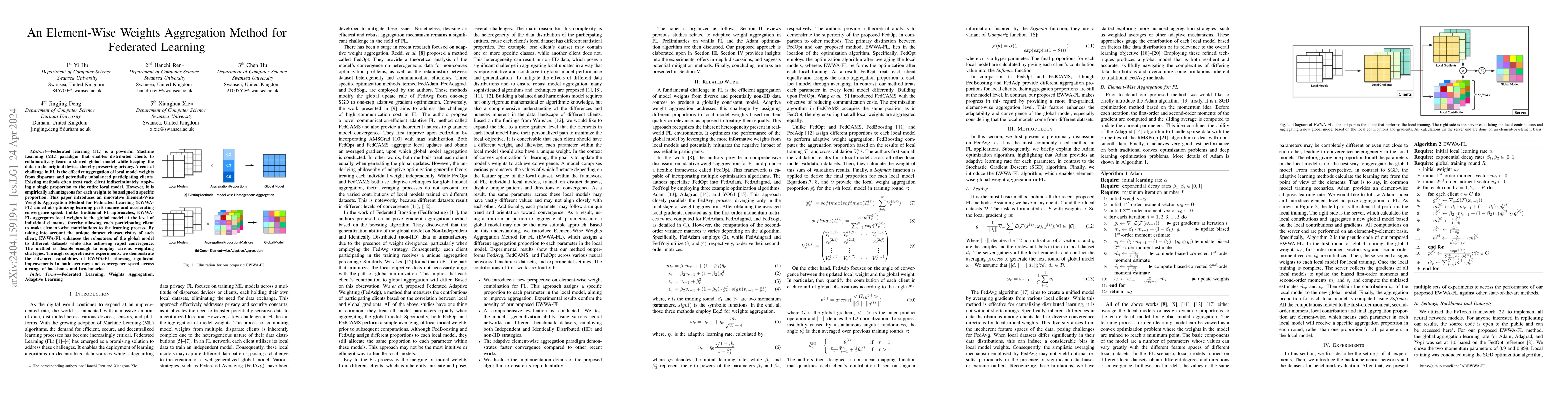 Thumbnail for An Element-Wise Weights Aggregation Method for Federated Learning