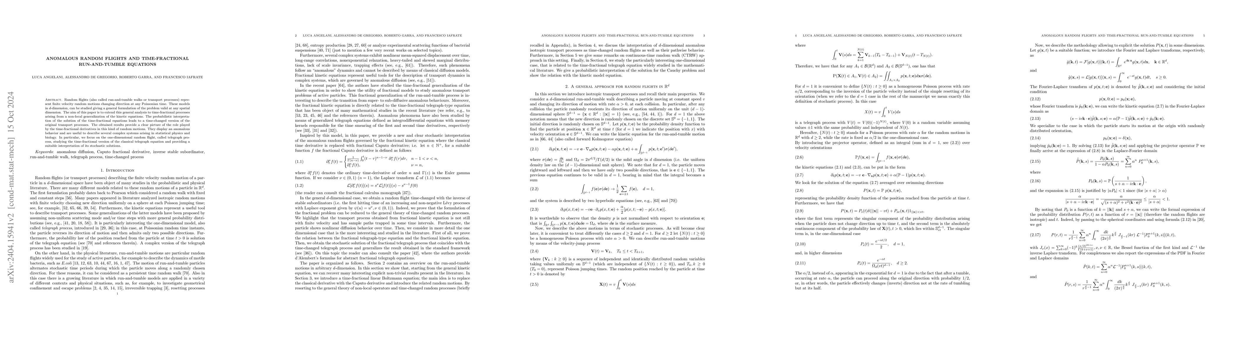 Thumbnail for Anomalous random flights and time-fractional run-and-tumble equations