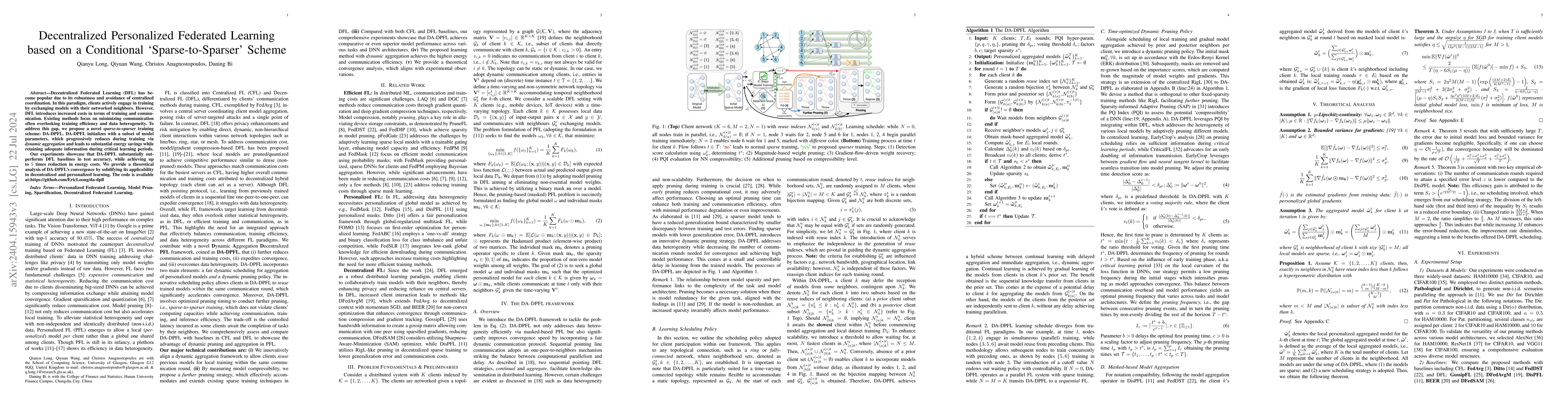 Thumbnail for Decentralized Personalized Federated Learning based on a Conditional
  Sparse-to-Sparser Scheme
