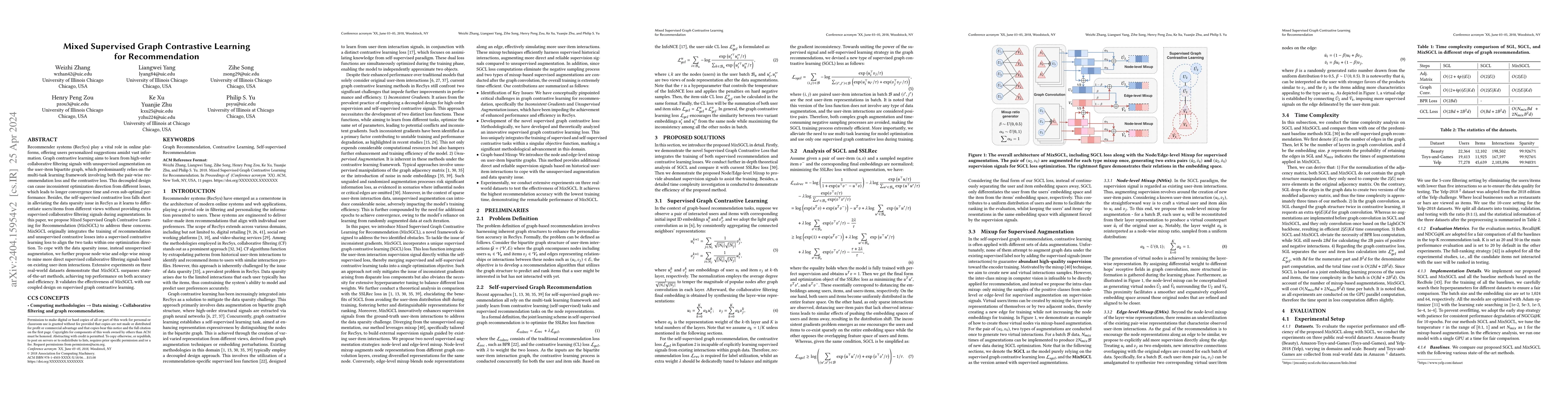 Thumbnail for Mixed Supervised Graph Contrastive Learning for Recommendation