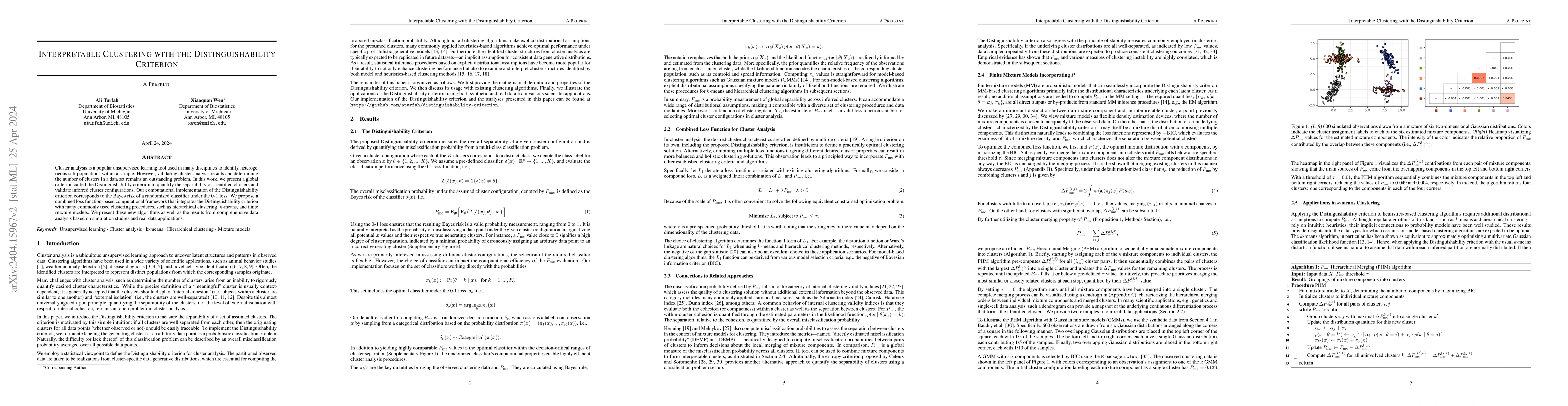 Thumbnail for Interpretable Clustering with the Distinguishability Criterion