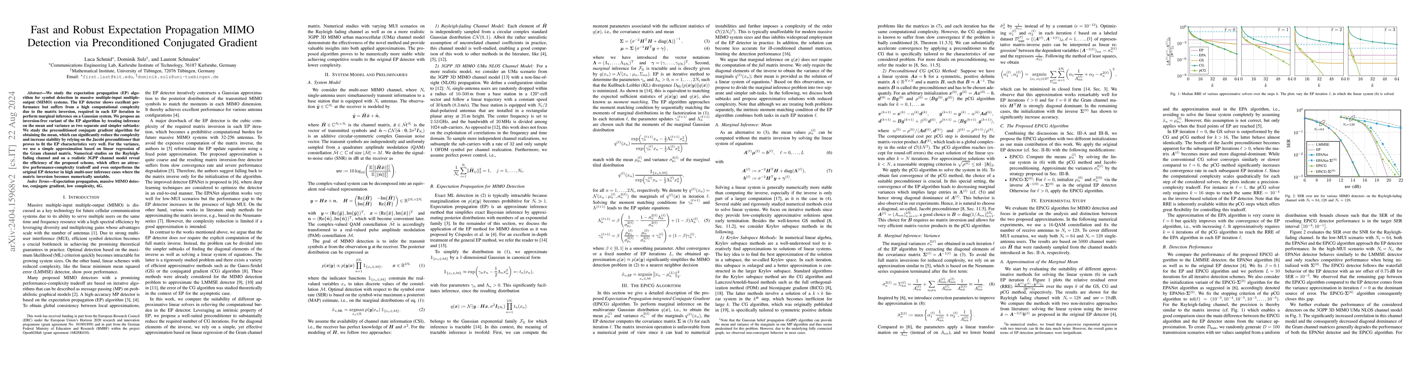 Thumbnail for Fast and Robust Expectation Propagation MIMO Detection via
  Preconditioned Conjugated Gradient