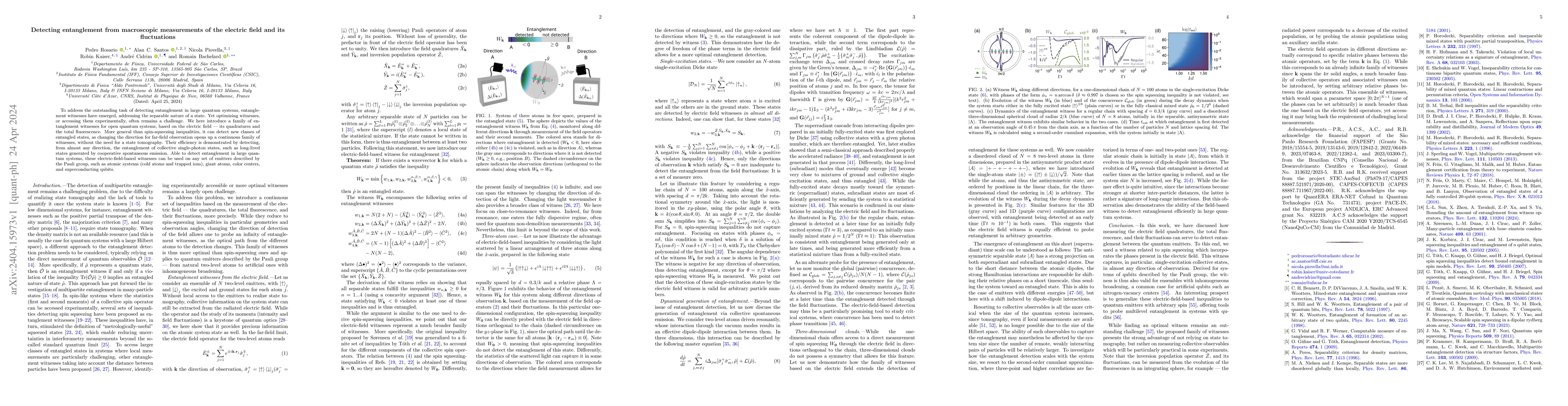 Thumbnail for Detecting entanglement from macroscopic measurements of the electric
  field and its fluctuations