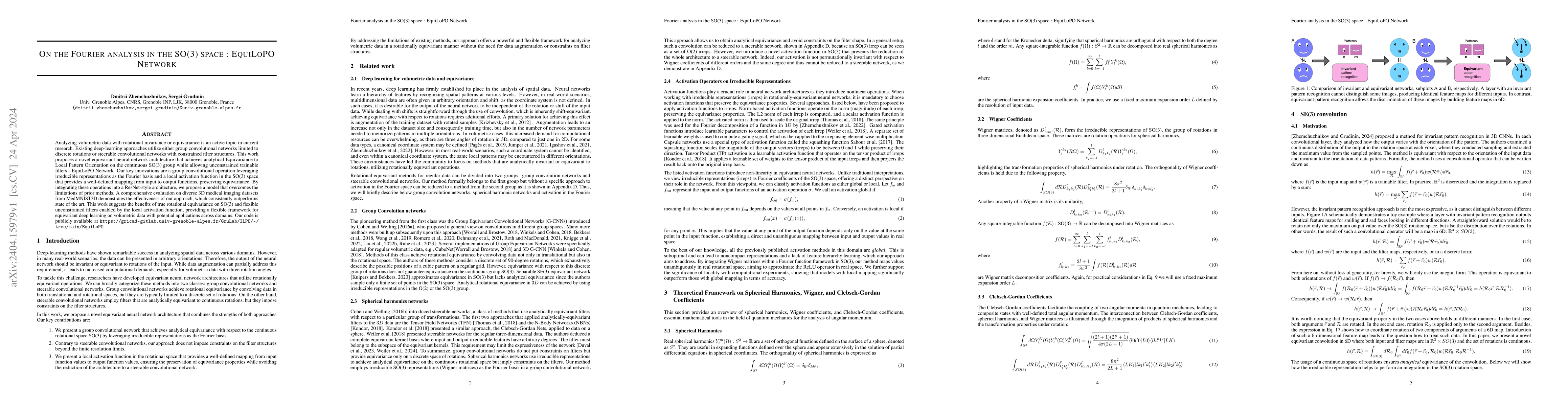 Thumbnail for On the Fourier analysis in the SO(3) space : EquiLoPO Network
