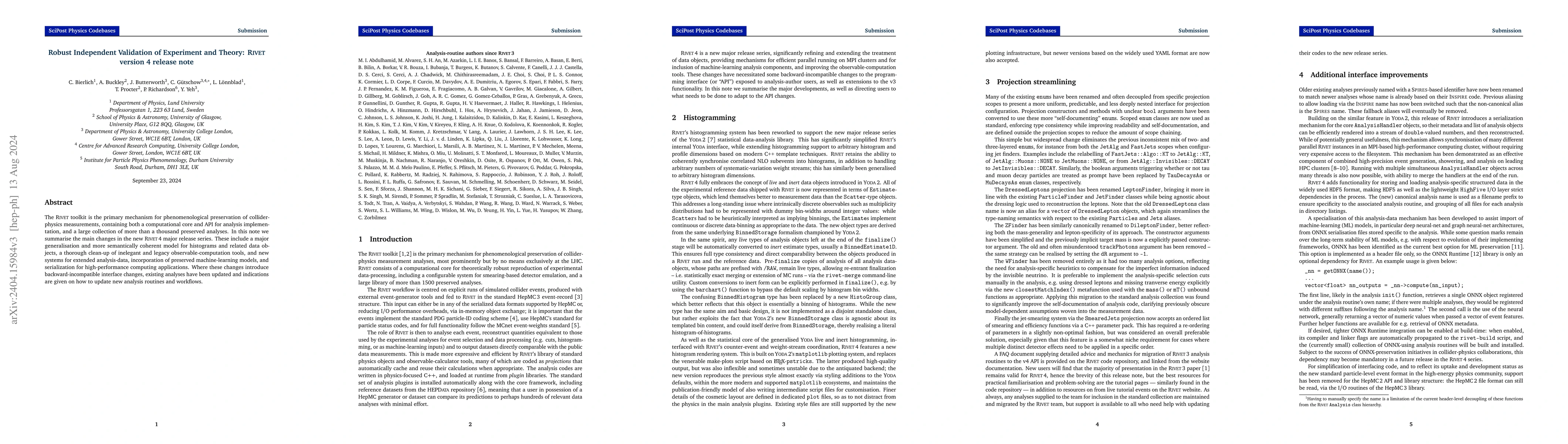 Thumbnail for Robust Independent Validation of Experiment and Theory: Rivet version 4
  release note