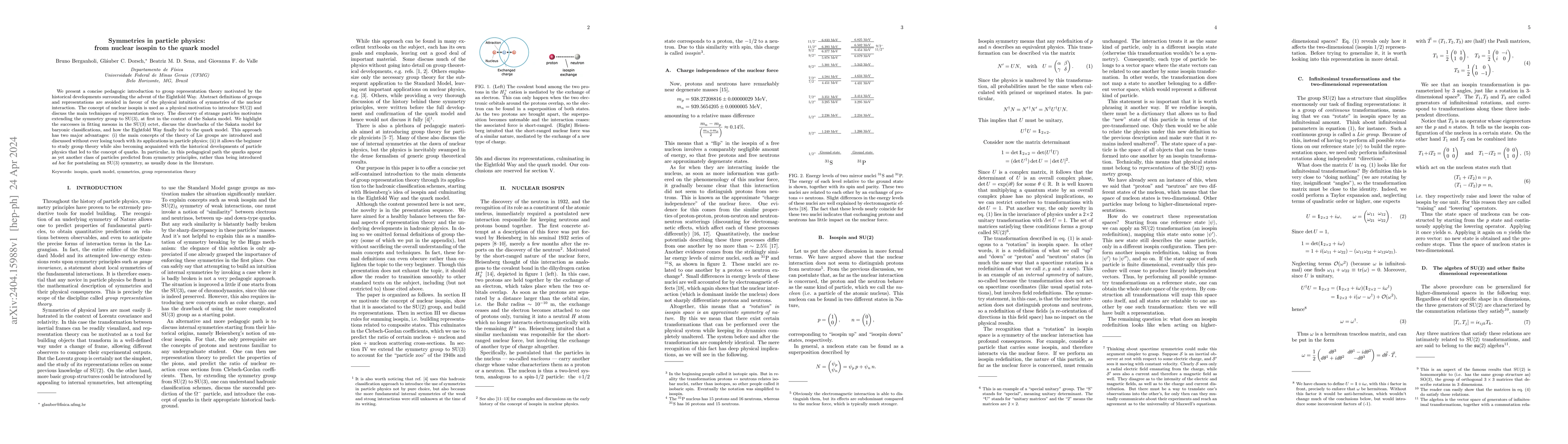 Thumbnail for Symmetries in particle physics: from nuclear isospin to the quark model