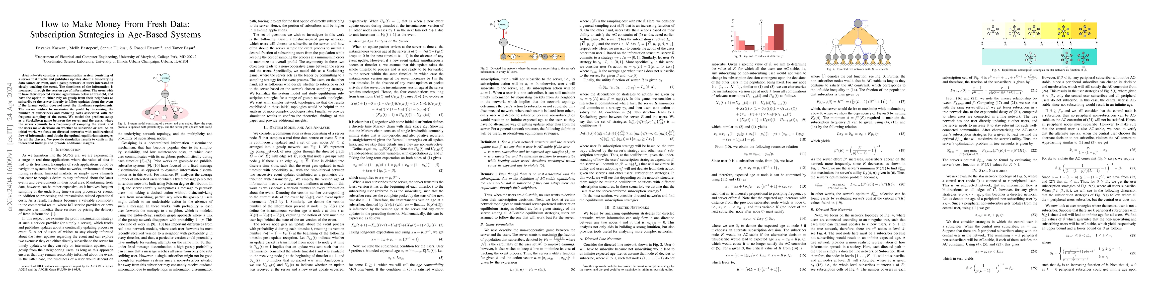 Thumbnail for How to Make Money From Fresh Data: Subscription Strategies in Age-Based
  Systems