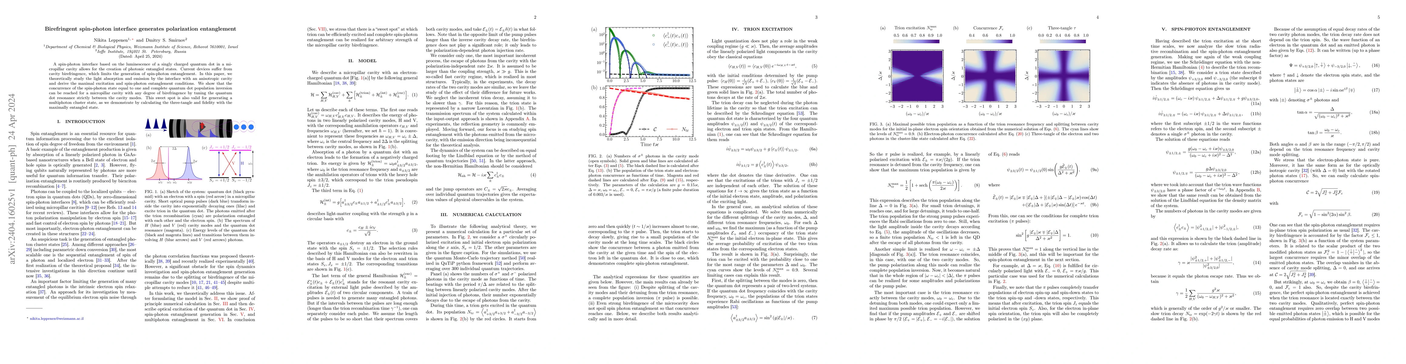 Thumbnail for Birefringent spin-photon interface generates polarization entanglement