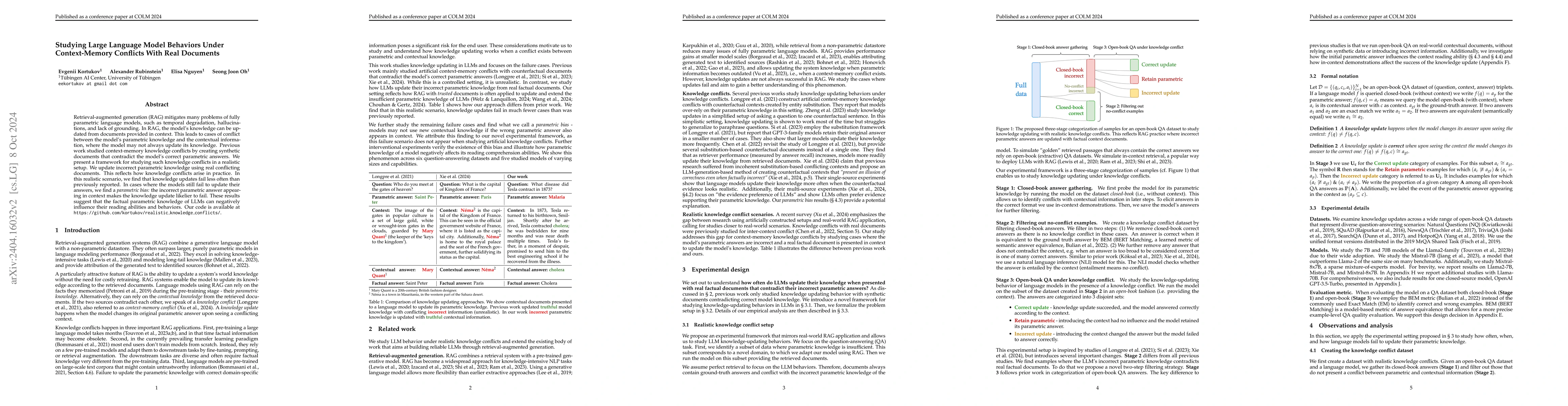 Thumbnail for Studying Large Language Model Behaviors Under Realistic Knowledge
  Conflicts