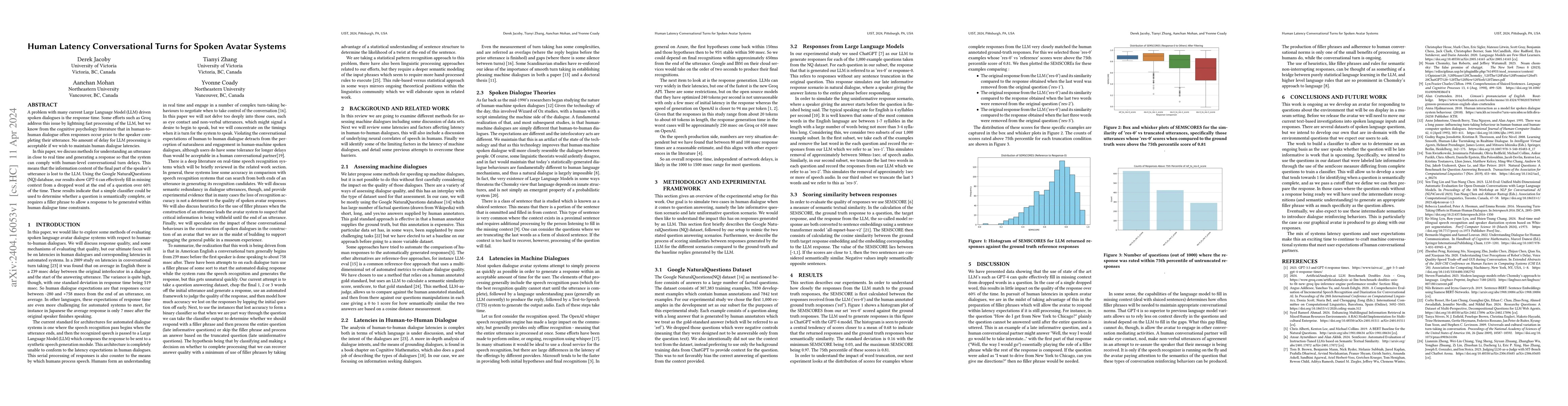 Thumbnail for Human Latency Conversational Turns for Spoken Avatar Systems