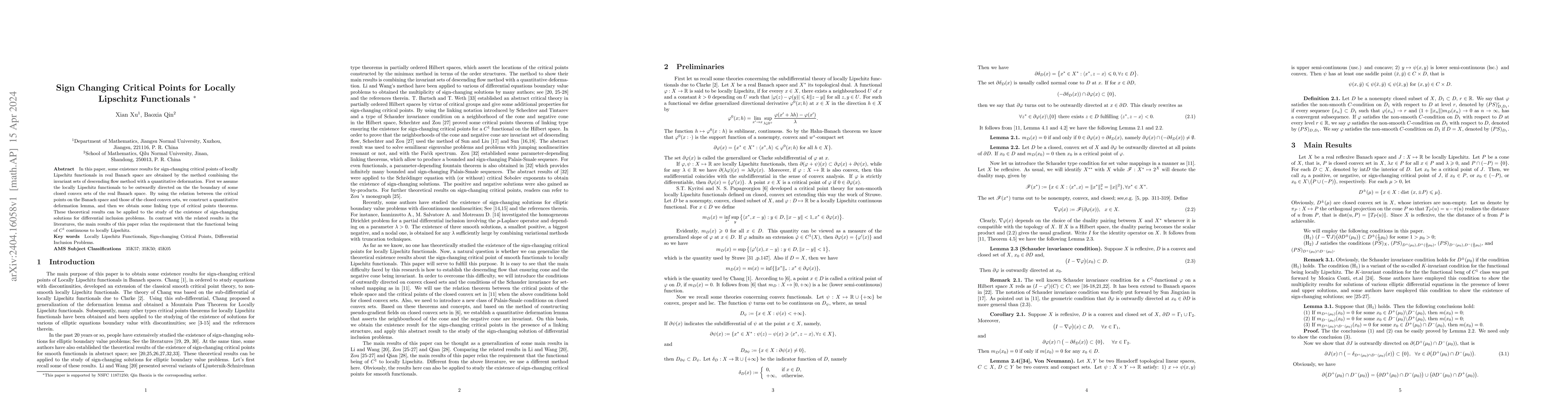 Thumbnail for Sign Changing Critical Points for Locally Lipschitz Functionals