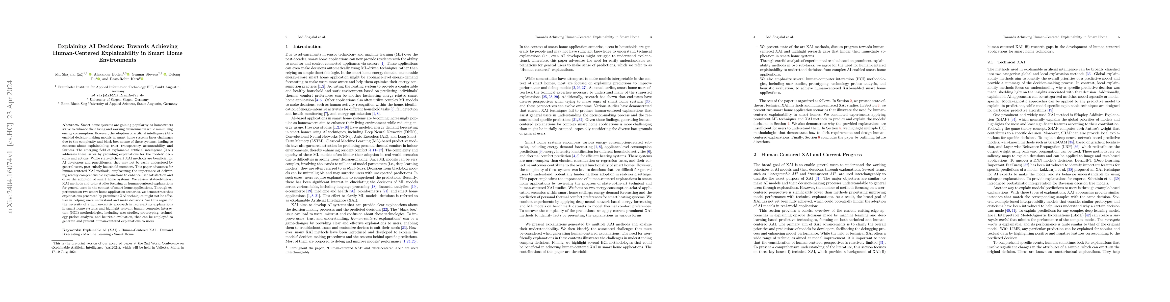 Thumbnail for Explaining AI Decisions: Towards Achieving Human-Centered Explainability
  in Smart Home Environments