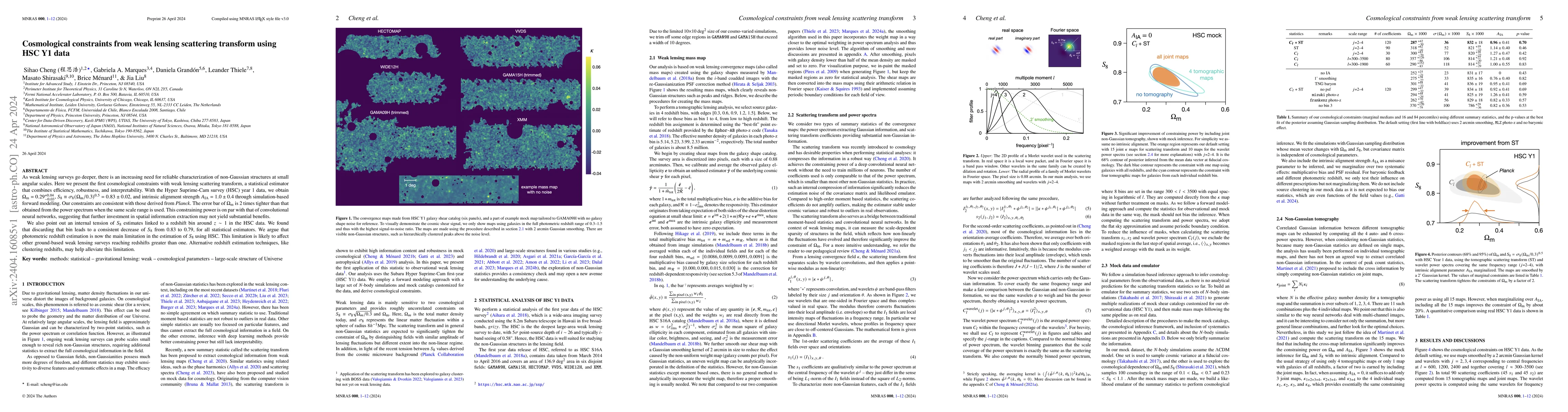 Thumbnail for Cosmological constraints from weak lensing scattering transform using
  HSC Y1 data